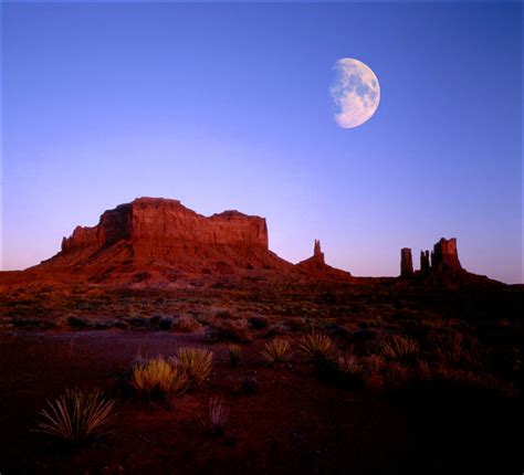 Moon Over Monument Valley Double Exposure