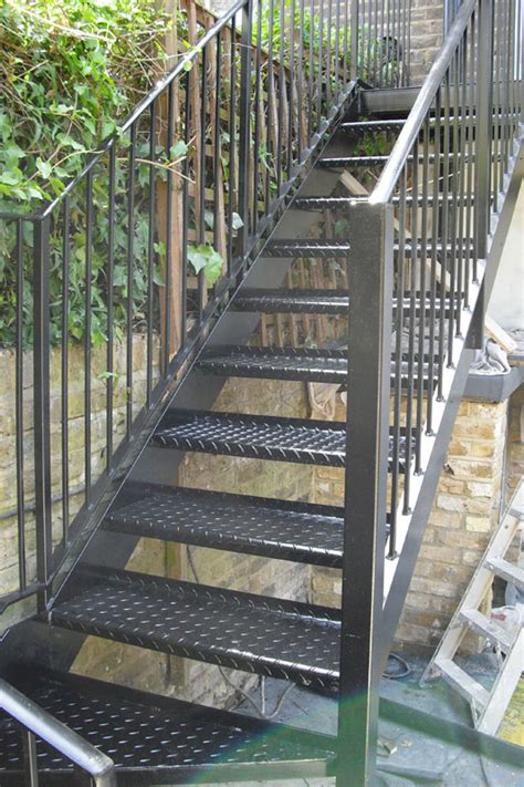 Modern railing balcony design for home. Amazing Metal Outdoor Stairs #4 Exterior Steel Stair Design | Newsonair.org