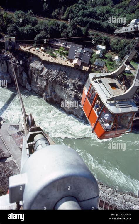 Hells Gate Airtram Cable Car Over The Fraser River In The Fraser