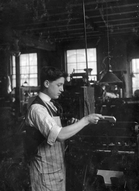 Hine Child Labor 1917 Na Boy Operating An Automatic Press At The