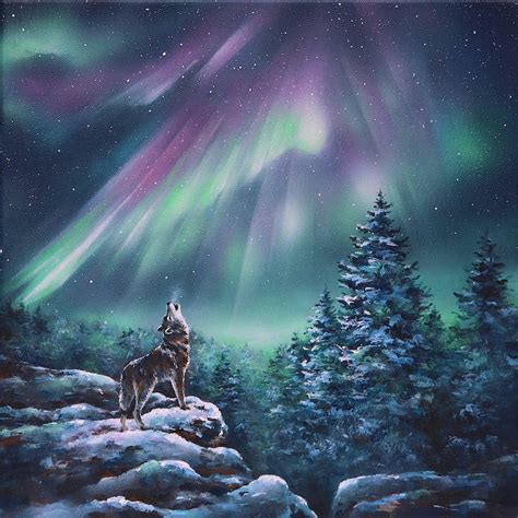 Blue Northern Lights Wolf