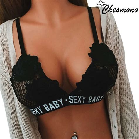 Women Sexy Crossing Bandage Crop Tops Floral Sheer Lace Bra Top