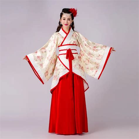Chinese Traditional Women Hanfu Dress Chinese Fairy Dress Red White