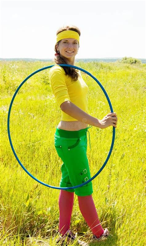 Girl Gymnast With Hula Hoop Stock Image Image Of Healthcare Hoop