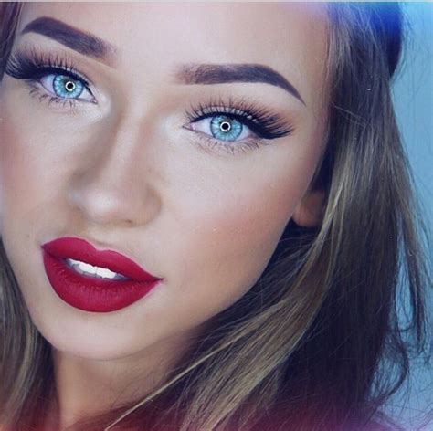 Red Lipstick Best With Bright Blue Eyes Kiss Makeup Love Makeup