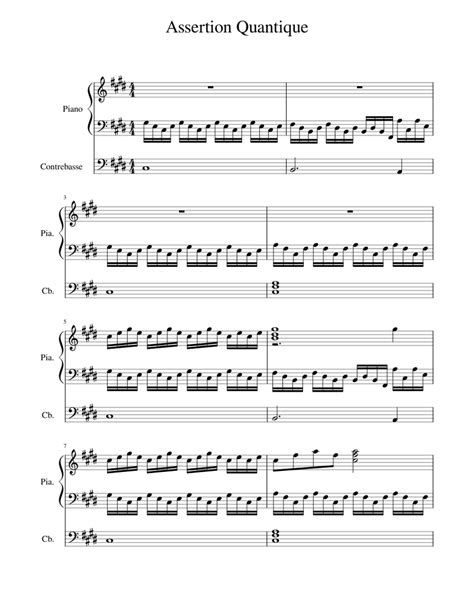 assertionquantique sheet music for piano contrabass solo