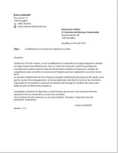 Modele lettre de motivation cuisinier candidature spontanée  Atwebster