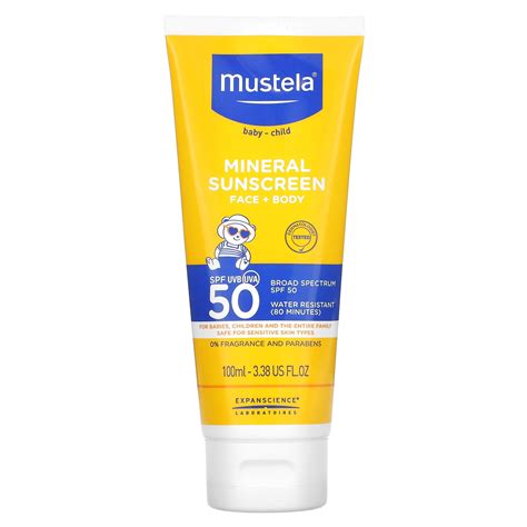 Mustela Baby Mineral Sunscreen Face Body Spf 50 338 Fl Oz 100