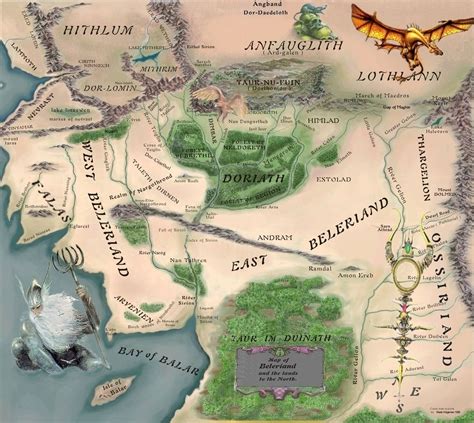 Map Of Arda 1st Age Of The Sun Middle Earth Map Tolkien Middle Earth