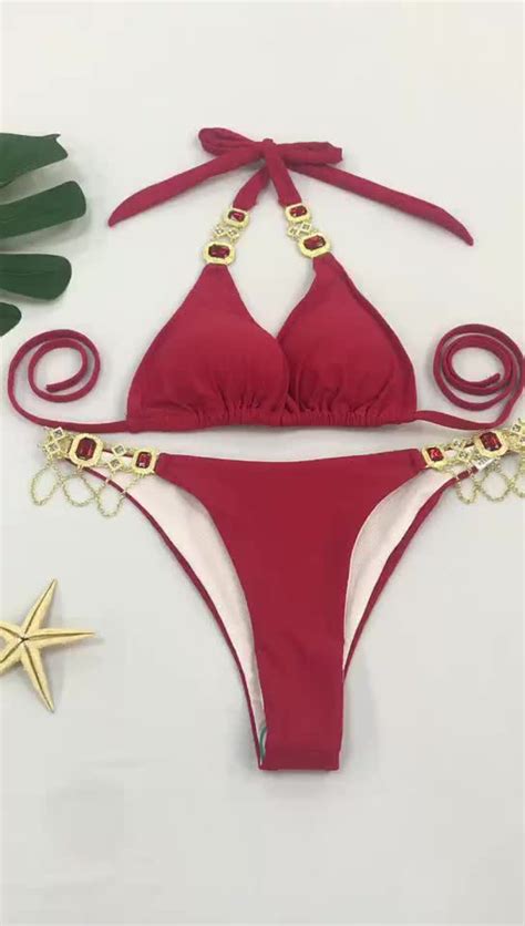 Sexy Mature Women Rhinestone Beach Swimwear Micro Diamond Bikini Buy
