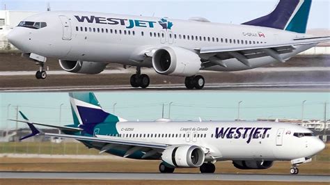 Old And New Livery Westjet Boeing 737 Max 8s Landing At Calgary Airport