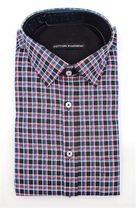 Buy Veesil Mens Spread Collar Checkered Formal Full Sleeve 100 Cotton