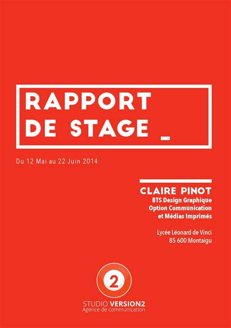 Rapport De Stage By Claire Pinot Issuu