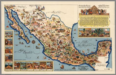 Pictorial Map Of Mexico Published By Fischgrund Publishing Co David
