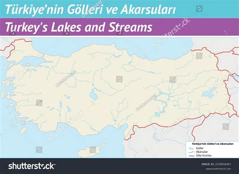 Turkeys Lakes Streams Geography Lesson Akarsular Stock Vector Royalty