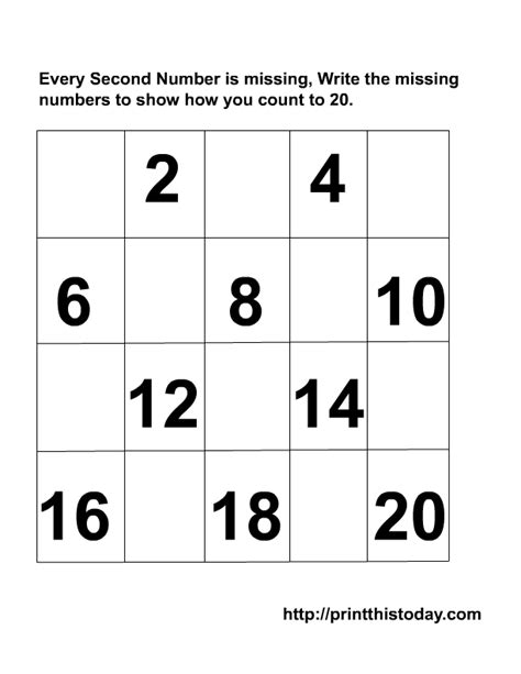 13 Best Images Of Printable Missing Numbers Worksheets 1