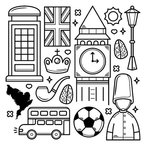 Premium Vector Collection Of England Doodle Hand Drawn
