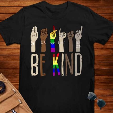 be kind lgbt black pride human unity awareness sign language blm t shirt ebay