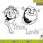Shrek And Fiona True Love Outline SVG File For Cricut Silhouette Download