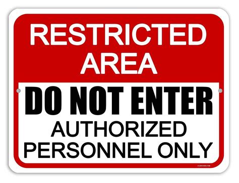 ansi aluminum metal sign restricted area authorized personnel only notice osha