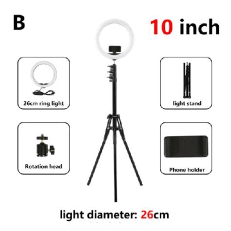 Selfie Lámpa állvánnyal 26 Cm170cm Ms 123 Emaghu