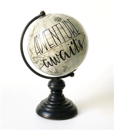Globe Hand Painted Globe Grey Globe 7
