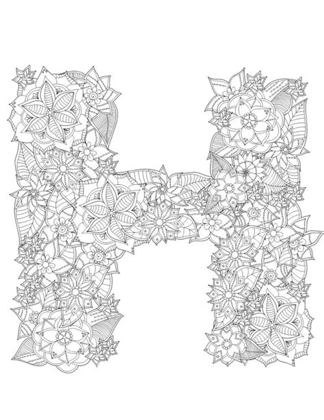Kidsnfun Kleurplaat Alfabet Bloemen Moeilijk H