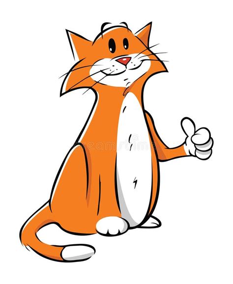 Cat Mascot Thumbs Up Cartoon Vector Clipart Friendlystock