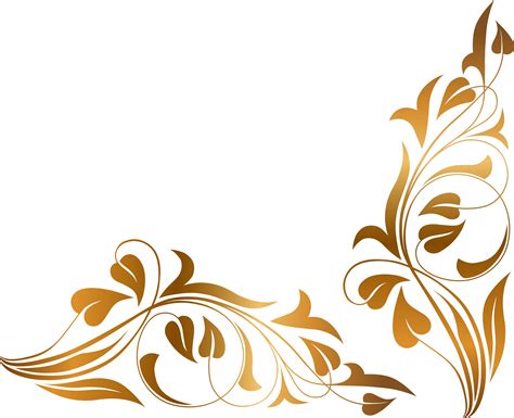 Gold Flower Pattern Design Png Transparent Background 2400x1950px