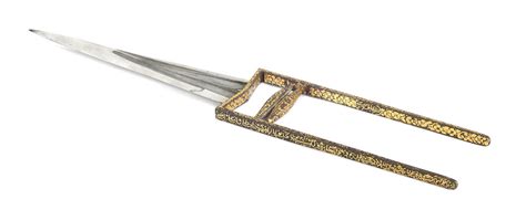 bonhams a gold koftgari steel push dagger katar north india dated