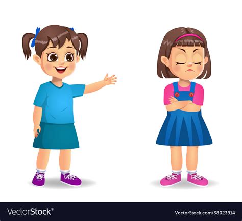 Girl Kids Angry With Each Other Royalty Free Vector Image