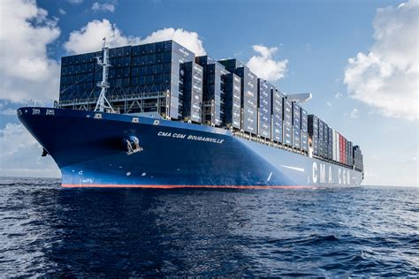 Cma Cgm Bougainville The Largest Container Ship Sailing Under The