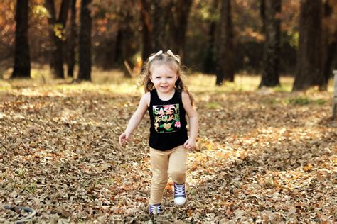 Little Girl Running Through Leaves Free Stock Photo Public Domain