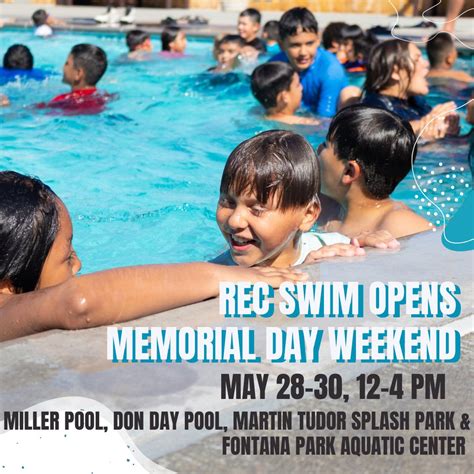 City Of Fontana On Twitter 🏊🏽‍♀️rec Swim Opens Memorial Day Weekend From 528 530 From 12 4pm