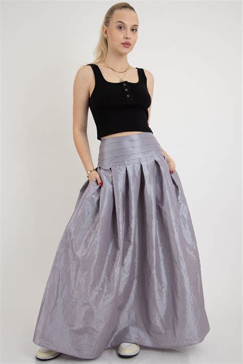 taffeta maxi skirt taffeta skirt elegant long skirt summer maxi skirt formal skirt flared skirt