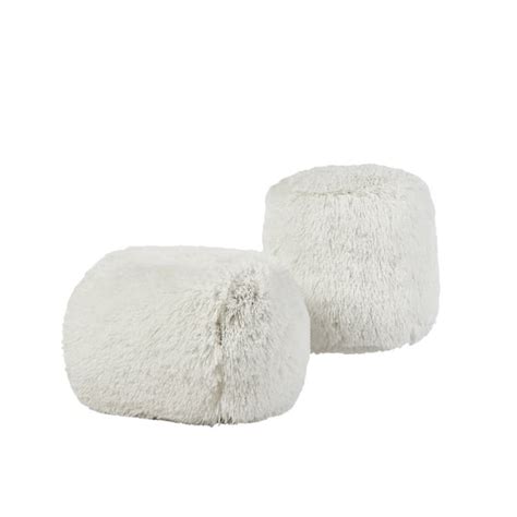 Mainstays Fluffy Faux Fur Decorative Pillow Set 2 Pack Ivory