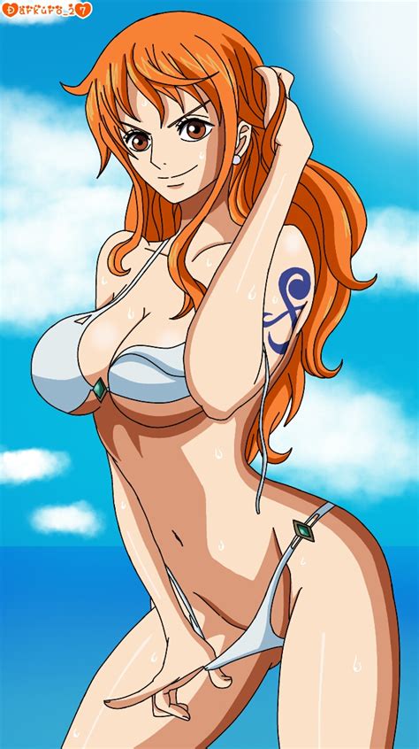Darkuro 27 Nami One Piece One Piece 1girl Breasts Female Focus Swimsuit Image View