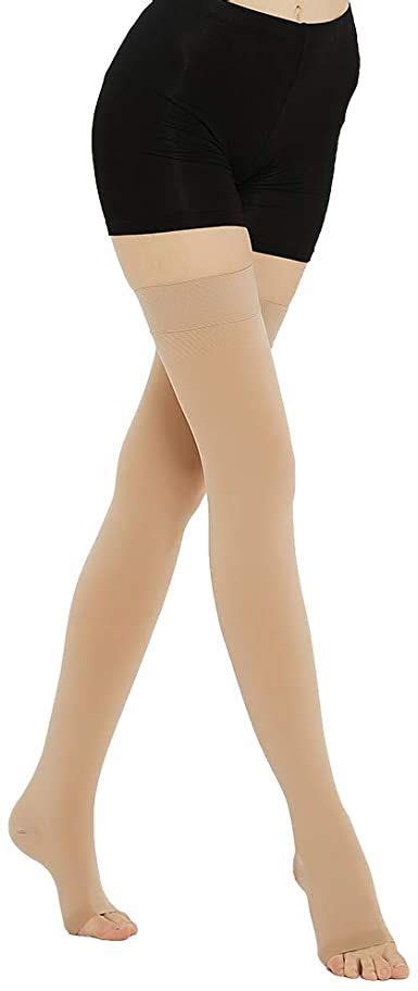 Focusin Open Toe Thigh High 20 30 Mmhg Compression Stockings For Women