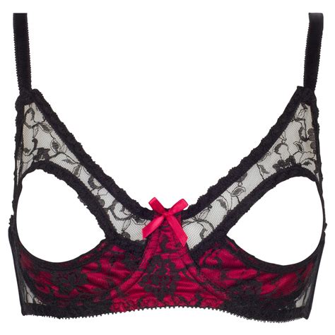 Sosexylingerie So Sexy Lingerie Tm Open Cup Peek A Boo Front Underwire Lace Bra Over Satin