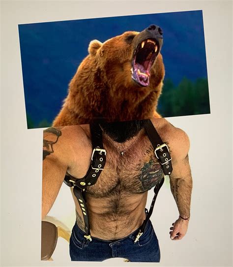 bear harness hairy chest leather tatts etsy