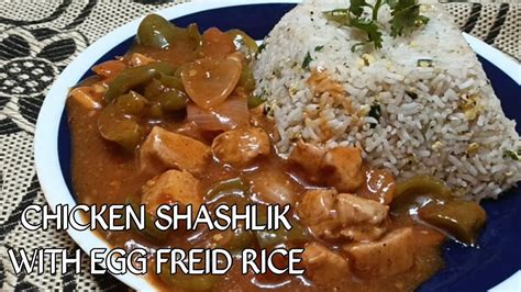 Restaurant Style Chicken Shashlik With Egg Freid Rice By Food Counter