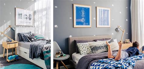 Estiloso dormitorio juvenil compacto en color gris artic combinado con azul aguamarina. Azul y gris para decorar el dormitorio infantil | Decoora