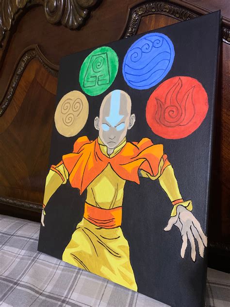 Avatar The Last Airbender Aang Acrylic Painting Etsy