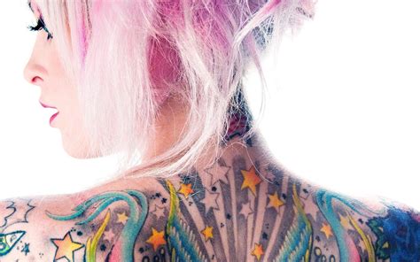 Colorful Tattoos And Pink Hair Wallpaper Girls Wallpaper Better