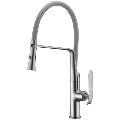 Brushed nickel finish for resists tarnish and corrosion; ANZZI Accent Single-Handle Pull-Down Sprayer Kitchen ...