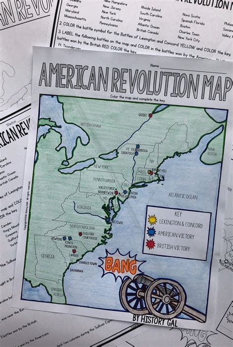 American Revolution Map Activity Print And Digital History