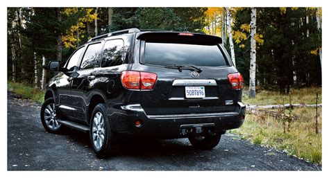 2012 Toyota Sequoia Rear Profile In Black The Supercars Car Reviews