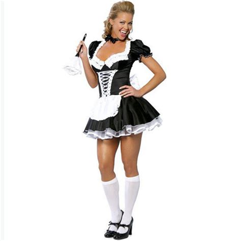 Black S 3xl Plus Size French Maid Costume Sexy Costumes Women Halloween