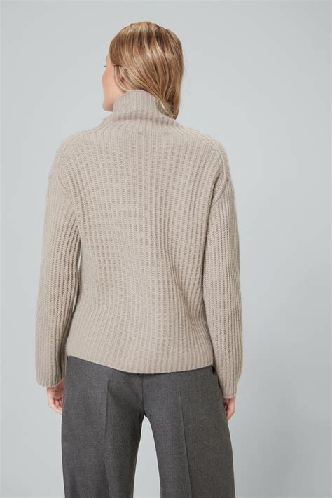 Cashmere Pullover Mit Turtleneck In Beige Im Windsor Online Store