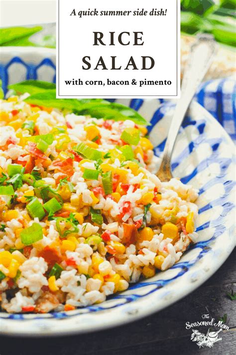Rice Salad With Corn Bacon And Pimentos Recipe In 2020 Rice Salad
